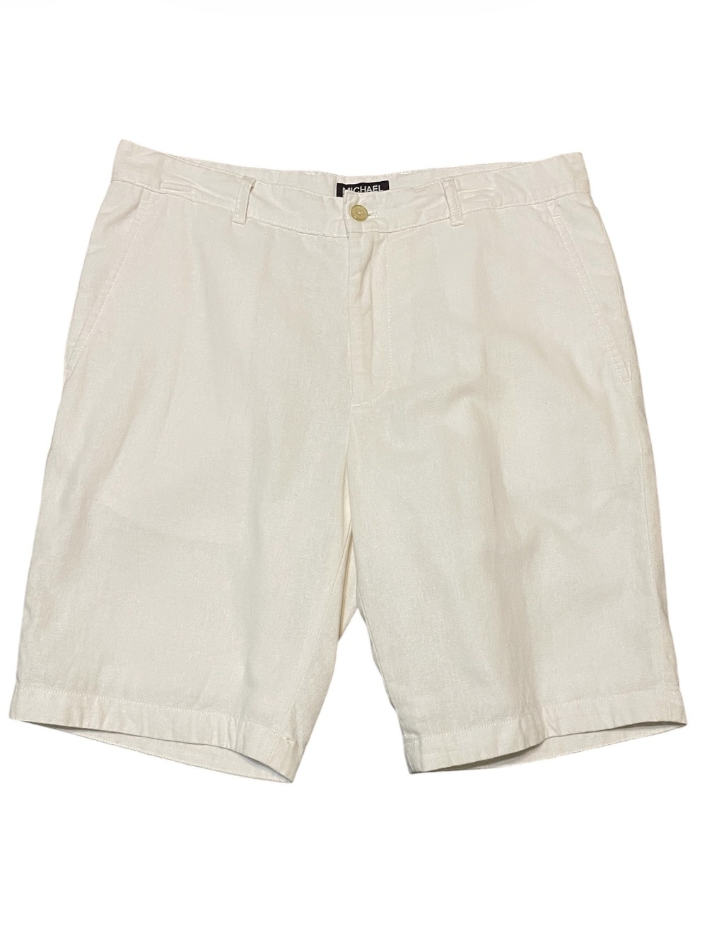 Men's Michael Kors Ivory Linen Blend Shorts Size 32 Classic Fit Fully Lined